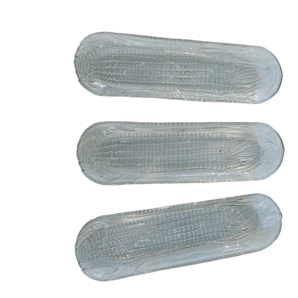 Ceramic Corn on the Cob Serving Dishes Set of 3‎ - Yellow Corn Shaped Platters